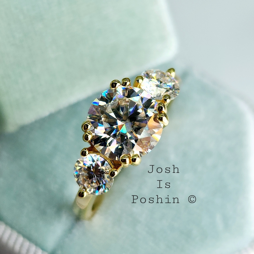 Custom 2.80CTW Classic three prong moissanite ring in sterling silver
